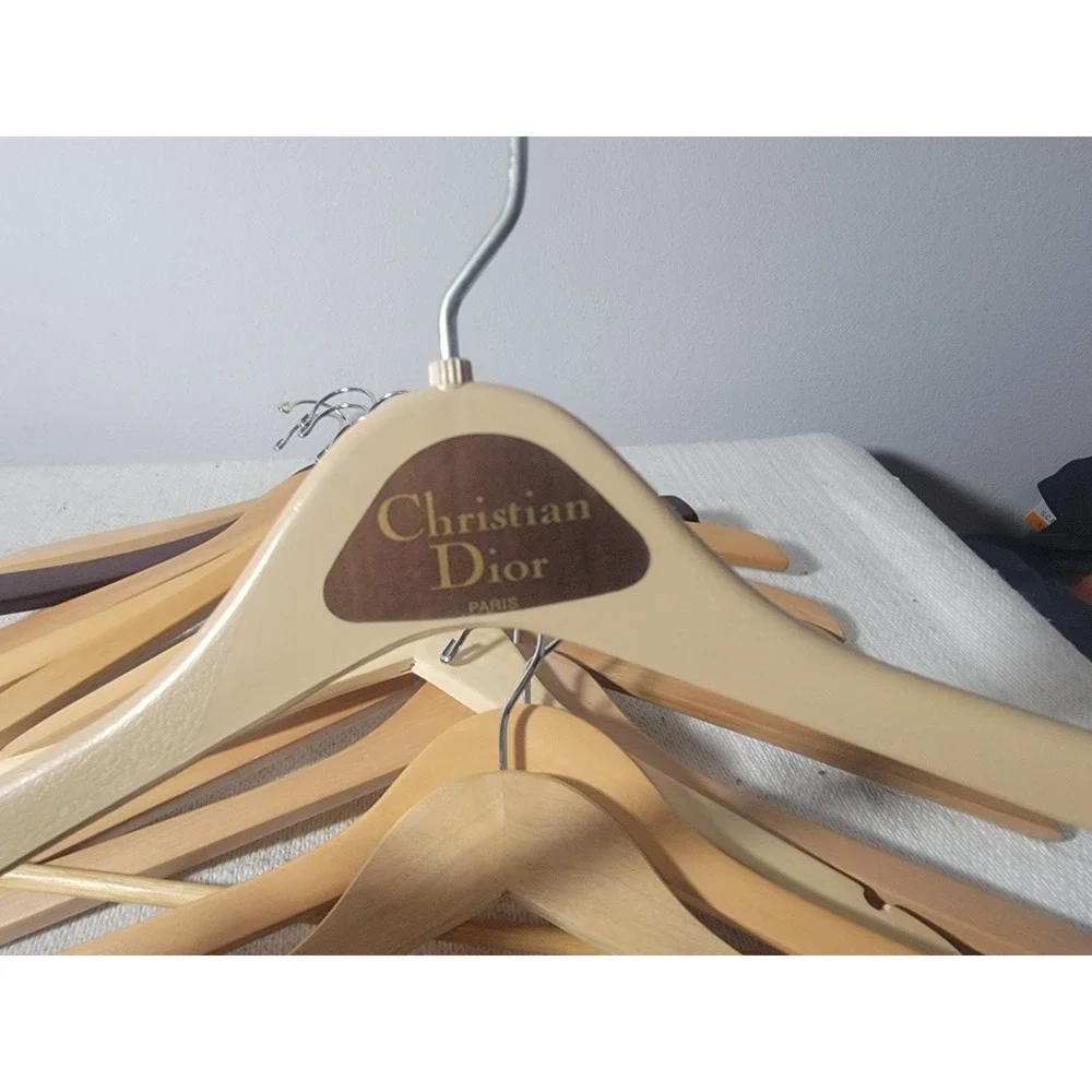 Lot of 14 Clothes Hangers Christian Dior Plastic Nordstrom Wooden Unbranded Mix